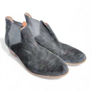 Lucky Brand Black Suede Chelsea Ankle Boots  Size 8